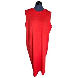 White Birch orange crew neck ribbed sleeveless shift dress 3X